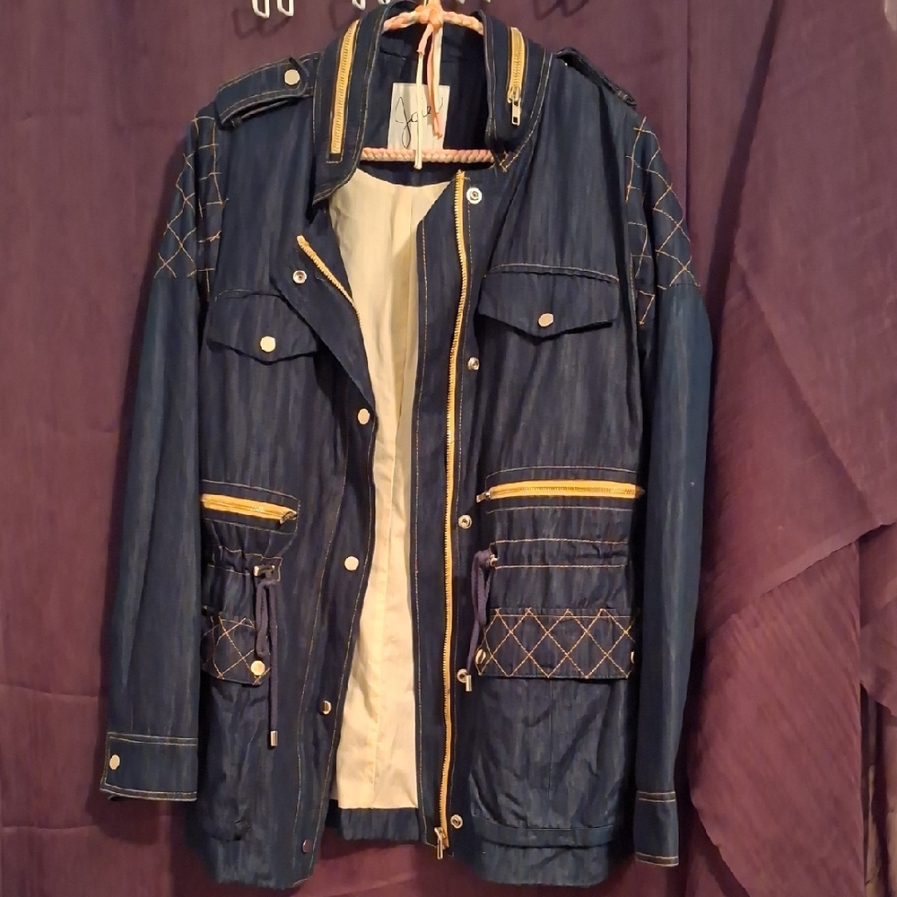Joie Navy Jacket with Gold‎ Accents